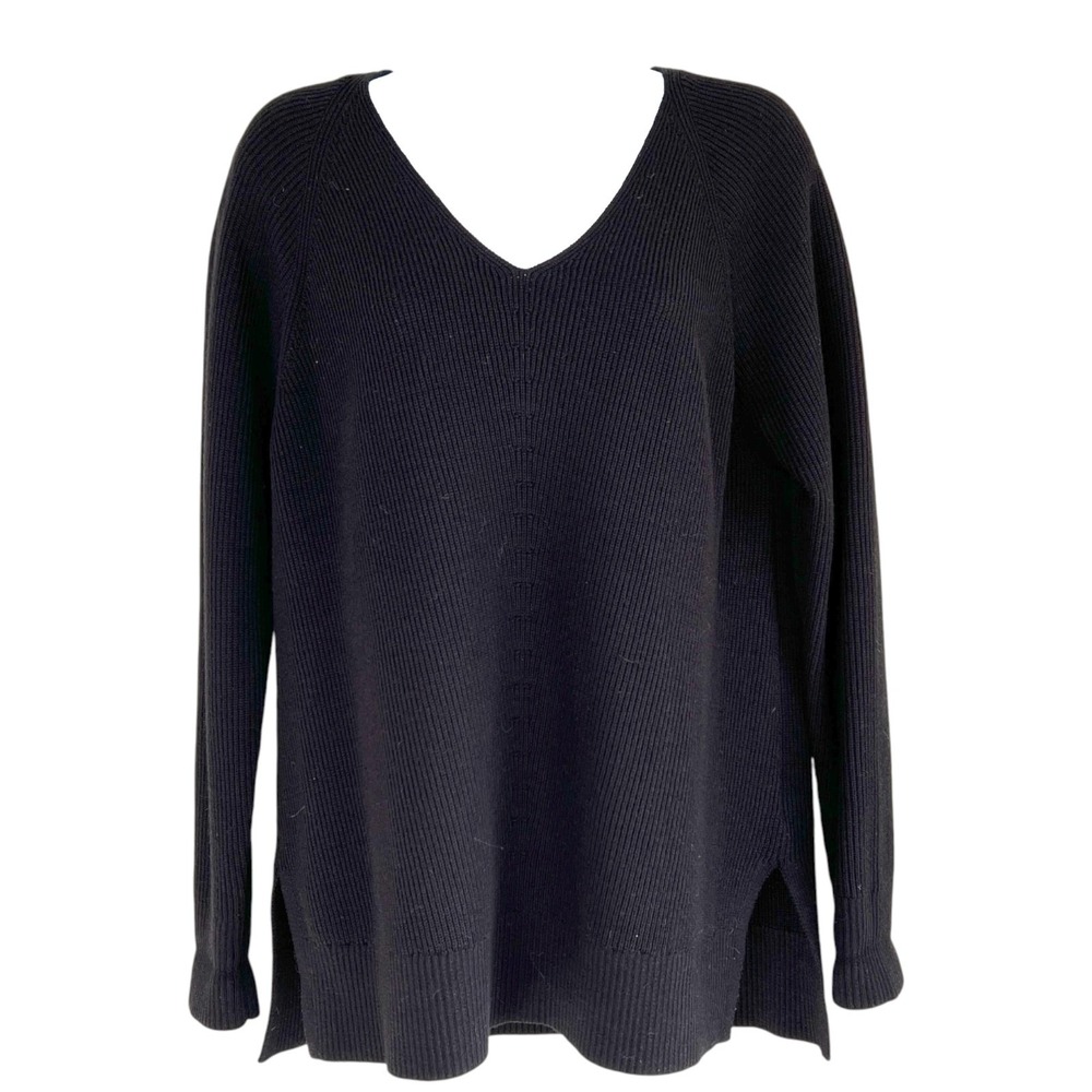 Athleta Hanover V-Neck Merino Wool Blend Sweater Size Medium Cozy‎ Versatile